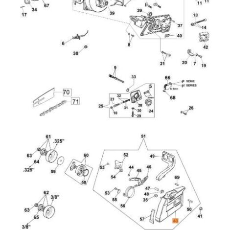 COUVERCLE DE CHAÎNE ORIGINAL EMAK 50012003DR