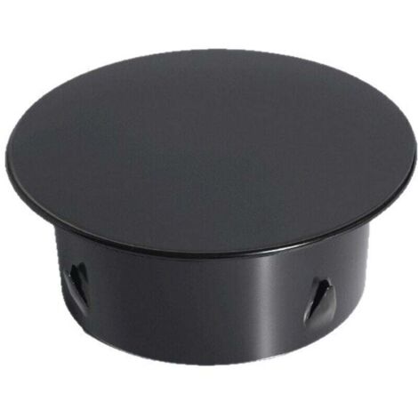 Couvercle de cheminée - Pour tuyaux de poêle - Acier inoxydable - Avec boucle réglable - Noir - Pour tuyaux de 63 mm
