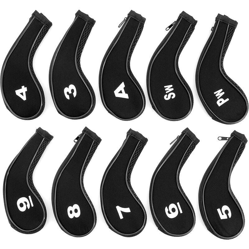COUVERCLE DE CLUB DE GOLF PACK DE 10 CASQUETTES DE CLUB DE GOLF COUVERCLE DE CLUB DE GOLF Housses de club de golf avec numéro imprimé