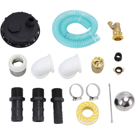 Couvercle de conteneur IBC DN150 avec raccord de pompe, coude à 90 degrés, tuyau de 25mm, collecte d'eau de pluie en PP.