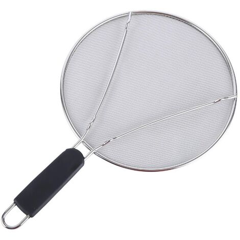 Couvercle de cuisine en acier inoxydable avec grille anti-brûlure et anti-éclaboussures, 25 cm