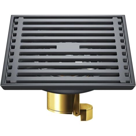 Couvercle de drain carré, 10,16 x 10,16 cm, acier inoxydable 304, gris bronze avec noyau en laiton