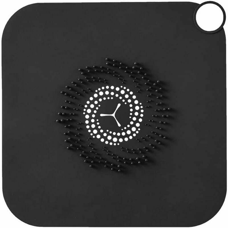 Couvercle de Drain de Douche, Attrape-Cheveux en Silicone, Siphon de Baignoire pour Douche (Noir)