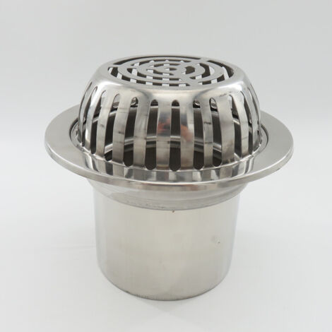 Couvercle de drain de toit extérieur en acier inoxydable type 87 (trémie d'évacuation des eaux pluviales anti-obstruction pour balcons, terrasses extérieures et jardins)