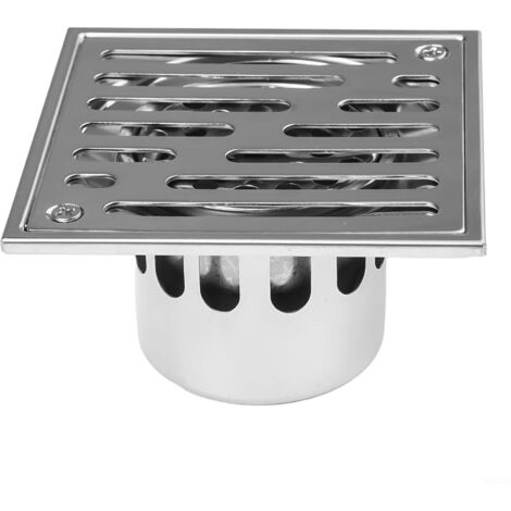 Couvercle de drainage carré en acier inoxydable, pour cuisine, salle de bain, garage, sous-sol (110 x 110 mm)
