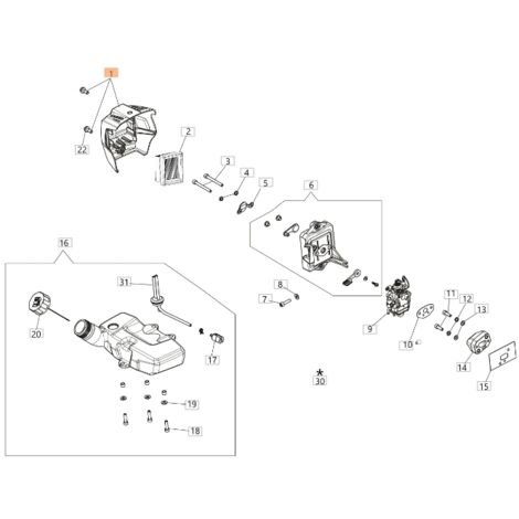 Couvercle de filtre à air ORIGINAL OLEOMAC pour débroussailleuse PPH250 61450045