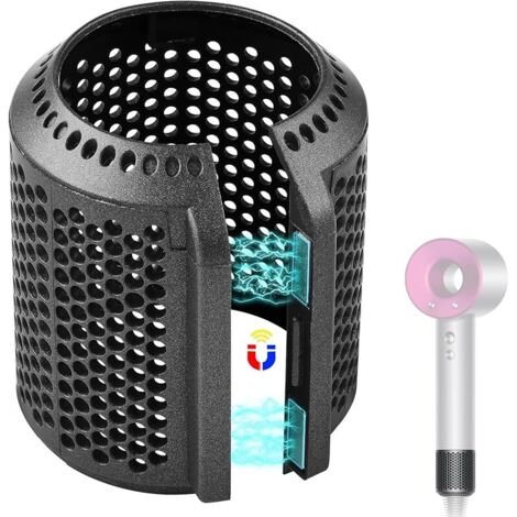 Couvercle de Filtre Extérieur Magnétique Compatible avec Dyson Supersonic HD01 HD03 HD08 HD15 Le Sèche-Cheveux, Pièces De Rechange pour La Cage du Filtre du Sèche-Cheveux (Gris)