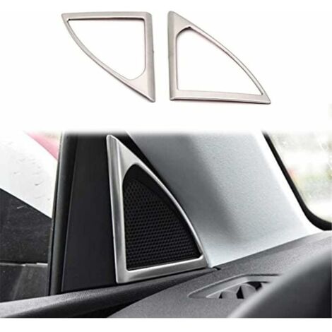 Couvercle de garniture de porte adapté pour 3008 GT 5008 GT II 2017-2022, adapté aux accessoires automobiles de colonne sonore, 2 pièces (argent)-LIAIKI