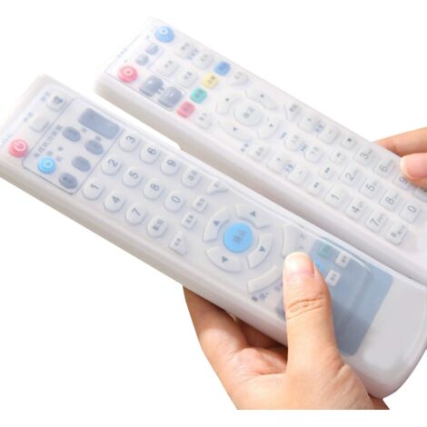 Couvercle de la Télécommande du Téléviseur, Protection à Distance Silicone Couvercle, Étui en Silicone pour Télécommande, Couverture Télécommandée Boîtier, 18.5x5cm+21cm5cm Transparent 2 Pack