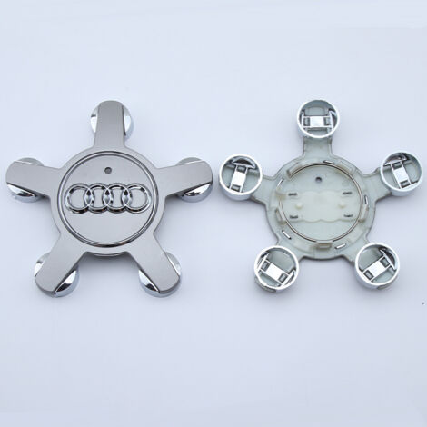 QIYAO Couvercle de moyeu Audi 4f0601165 n logo de roue 135 mm couvercle de moyeu - gris，lot de 4