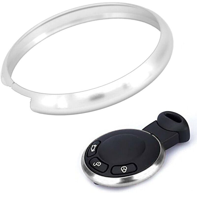 Couvercle de porte-clés, couvercle décoratif de jante de porte-clés intelligent en aluminium, adapté aux Mini R55, R56, R57, R58, R59, R60 (argent)