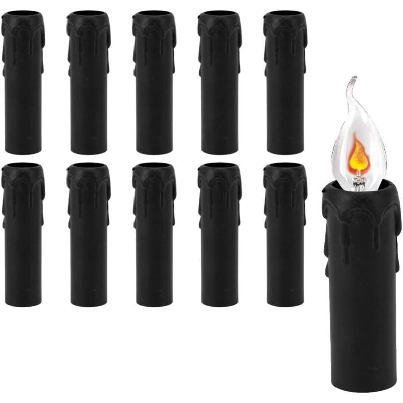 Couvercle de Prise de Bougie E14, 10 10.2 CM Design Gouttes de Cire Fondues, Lot de 10 Pièces Tube de Bougie Goutte À Goutte pour Remplacer et Couvercle de Prise de Bougie E14, 10 10.2 CM Design Gouttes de Cire Fondues, Lot de 10 Pièces Tube de Bougie Goutte À Goutte pour Remplacer et