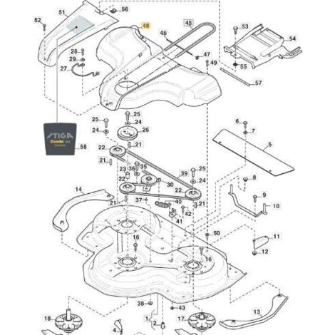 COUVERCLE DE PROTECTION DE COURROIE DE TRANSMISSION ORIGINAL STIGA CD100 NCS8000N - 337060023/0