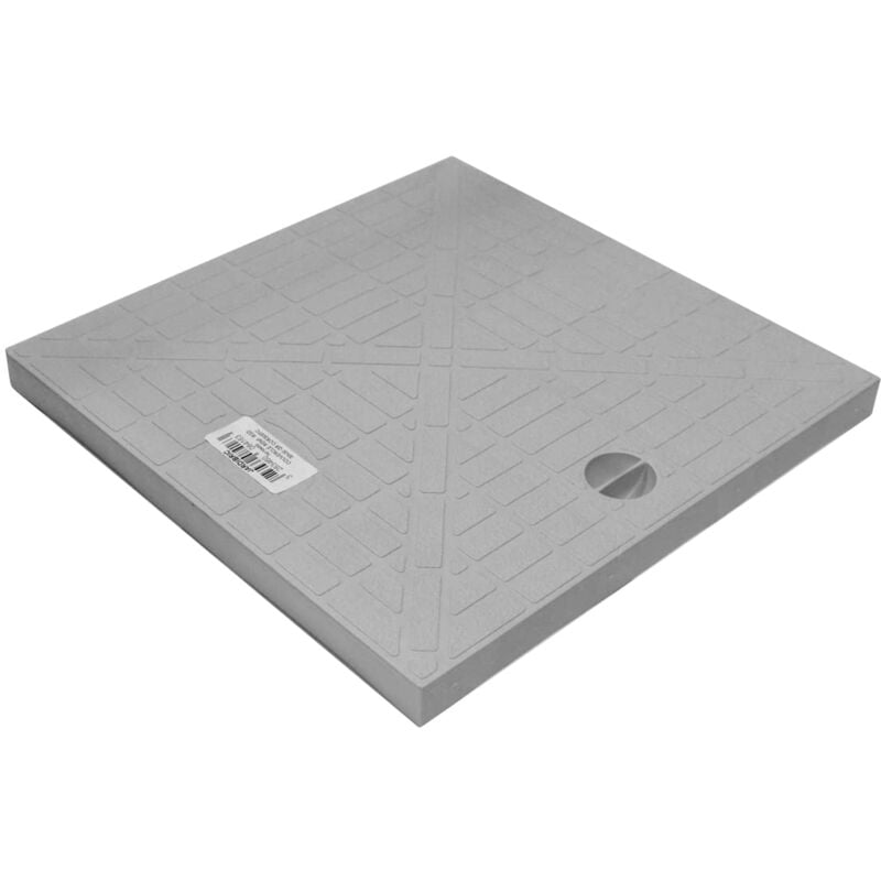 Jardibric - Couvercle de Regard – Gris – 28 x 28 cm – Pour Regard 30 x 30 cm – Haute Résistance Pluviale