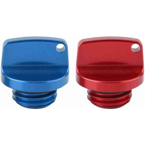 Couvercle de réservoir de carburant, bouchon d'huile 2 pièces/ensemble, joint étanche rouge + bleu pour remplacement de moto CRF150R CR125R CR250R CRF450R-Crezuo