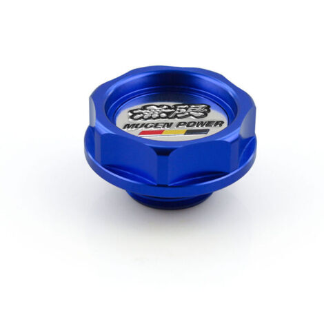 Couvercle de réservoir d'huile en aluminium, bouchon de remplissage d'huile moteur de course MUGEN en carbone bleu