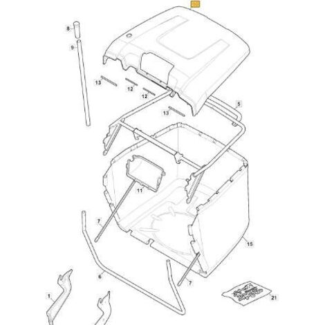 COUVERCLE DE SAC VERT 60123L MP 84C ORIGINAL STIGA - 325110447/1