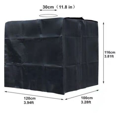 Couvercle de seau IBC Ton 1000L couvercle de réservoir d'eau extérieur étanche et anti-poussière noir 120100116