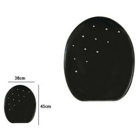 Couvercle De Siège De Toilette Universel Siège De Toilette Mdf Noir Strass   -3.5     -