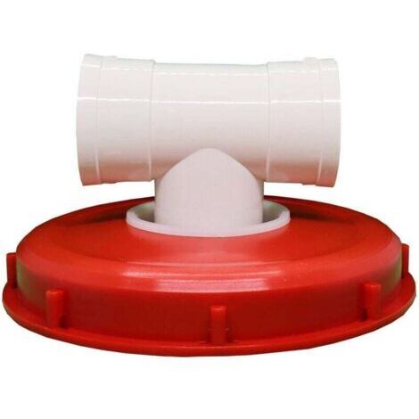 Couvercle de tonneau IBC de 245 mm, couvercle de tonnelle IBC DN75 IBC avec filtre en nylon, raccord de couvercle de réservoir d'eau de pluie IBC (rouge 245 mm)