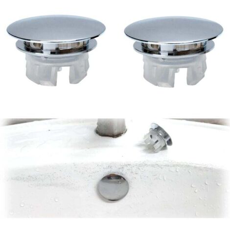 Couvercle de Trop-Plein pour Lavabo, 4 Pcs Anneau de Débordement d’Évier, Bouchon Trop Plein Lavabo, Couvercle de Trop-Plein de Trou d'Évier Rond, Pour Lavabo, Salle de Bain, Cuisine