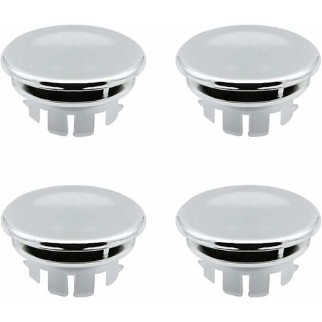 Couvercle de trop-plein pour lavabo - Anneau de trop-plein de rechange - Bouchon pour salle de bain, cuisine, lavabo - Trou rond de trop-plein - insérer correctement les pièces de rechange (4 pièces)