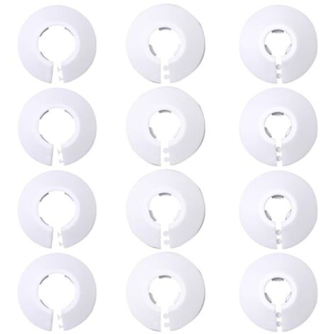 Couvercle de Tuyau de Radiateur Colliers, 12 Pièces Cache Tuyau plomberie, Rosace radiateur, pour Tuyau de Type 12, Type 16, Type 20, rosaces pour tuyaux de Chauffage, Blanc