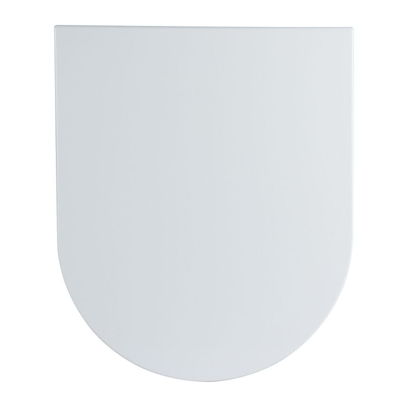 Iperbriko - Couvercle de wc forme d compatible blanc brillant