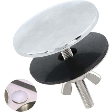 Couvercle d'évier, 5 cm en acier inoxydable, couvercle de trou d'évier, joint d'évier de cuisine, anti-fuite, plug pour trou d'évier (argent, 3,5 x 6,5 cm)