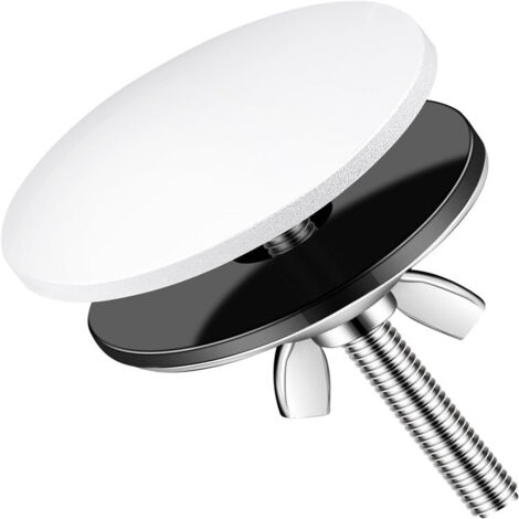 Couvercle d'évier, 5 cm en acier inoxydable, couvercle de trou d'évier, joint d'évier de cuisine, anti-fuite, plug pour trou d'évier (Blanc, 3,5 x 6,5 cm)
