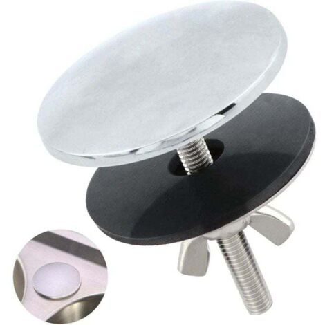 Couvercle d'évier, XU, 5 cm en acier inoxydable, Couvercle de trou d'évier, Joint d'évier de cuisine, Anti-fuite, Plug pour trou d'évier (argent, 3,5 x 6,5 cm) - KZQ