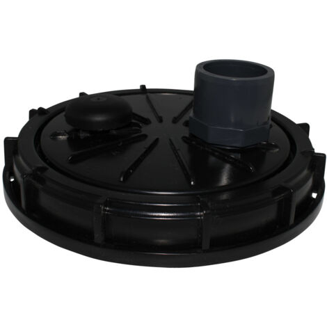 Couvercle diamètre 220 mm avec prise PVC droite 50/63 et évent