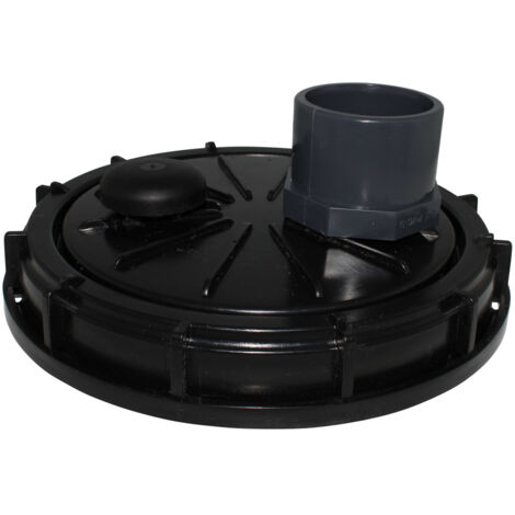 Couvercle diamètre 220 mm avec prise PVC droite 63/75 et évent