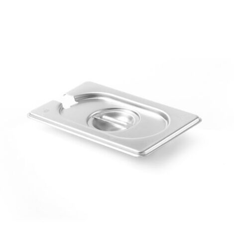 Couvercle en acier pour GN Kitchen Line avec découpe pour louche GN 1/9 - Hendi 806975