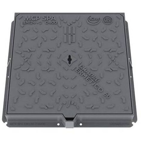Couvercle en fonte D400 70 x 70 cm – Résistance à la rupture > 400 kN – Conforme norme EN 124 – Regard d'inspection pour canaux de drainage