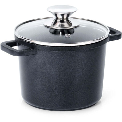 Couvercle en granit haut, compatible induction, grande, 2 L, antiadhésif