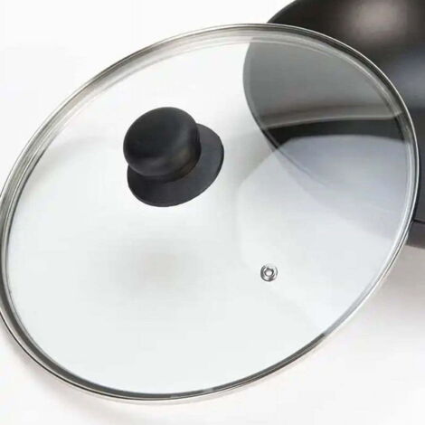 Couvercle En Verre Trempé - 16 Cm - Poignée Résistante À La Chaleur - Pour Poêle Friteuse Sauteuse Cocotte En Fonte - Universel - Lave-vaisselle