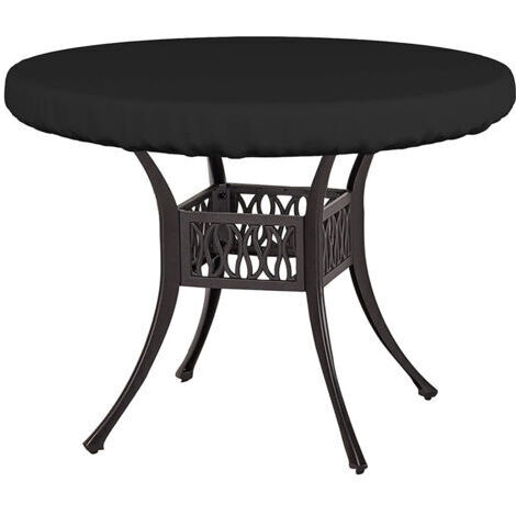 Couvercle et couvercle de table rond complet, anti - UV et résistant aux intempéries couverture de table de patio, couverture de table extérieure pour meubles de patio extérieur et table basse (76  10