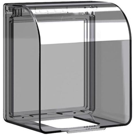 Couvercle étanche pour prises de courant de type 86 (869275 mm), couvercle étanche, cache-prise, cache-interrupteur pour salle de bain et cuisine (version plus haute, noire transparente)
