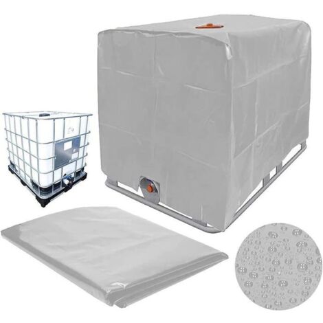 Couvercle étanche pour réservoir IBC 1000L, idéal pour le jardin, couleur argent.