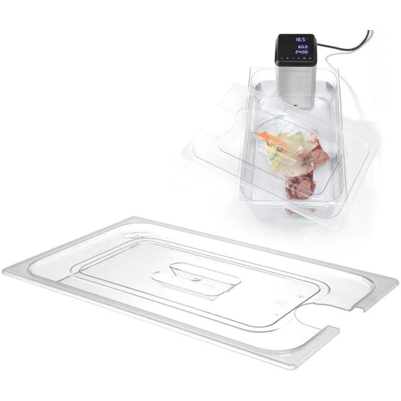 Couvercle en polycarbonate avec découpe pour Sous-Vide pour bacs gn 1/1 Hendi 864203