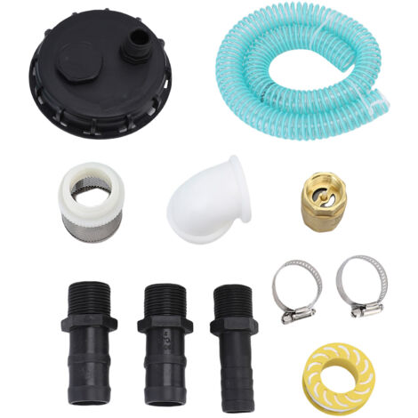 Couvercle IBC DN150 avec raccord pompe et tuyau 25mm en polypropylène pour réservoirs conteneurs - Kit d'installation étanche universel