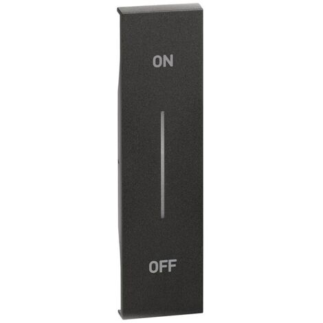 Couvercle illuminable Bticino Living Now symbole ON-OFF 1M Noir KG01MHAG