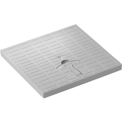 Couvercle Jardibric à Poignée Gris 38 x 38 cm – Pour Regard 40 x 40 cm – Résistant à l’Humidité et à la Pression
