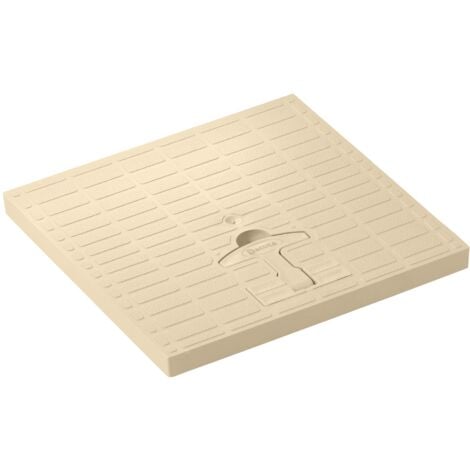 Couvercle Jardibric à Poignée Sable 38 x 38 cm – Regard 40 x 40 cm – Collecteur Pluvial en Polypropylène Résistant