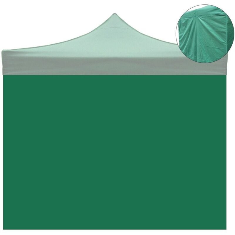 Housse latérale imperméable verte 3x2m pour tonnelle pliable 3x3m