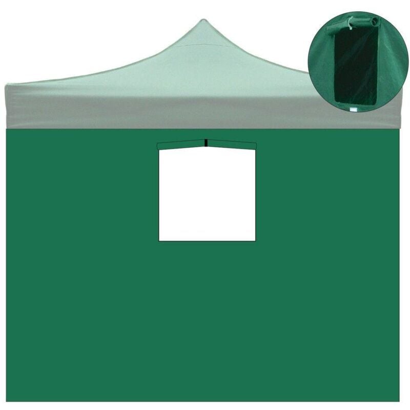 Couverture latérale verte imperméable de 3x2m avec fenêtre de gazebo pliable de 3x3m