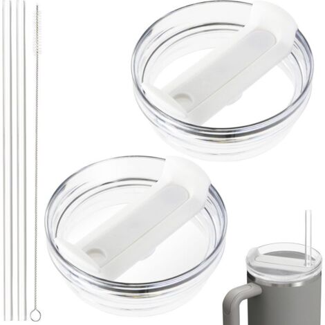 Couvercle pour gobelet de 1,2 L (40 oz), couvercle résistant à la glace, couvercle en silicone, couvercle pour gobelet de voiture (blanc transparent)