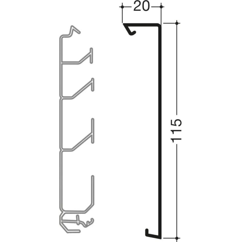 Hager - Couvercle pour plinthe SL20115 Pure SL201152F9016