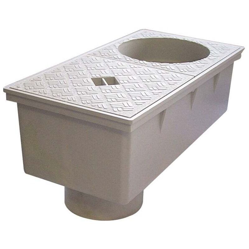 First Plast - Regard de descente 165x320mm pour eaux pluviales - Gris